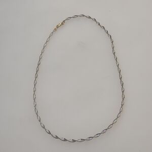 Vintage .925 sterling silver two tone twisted chain Necklace